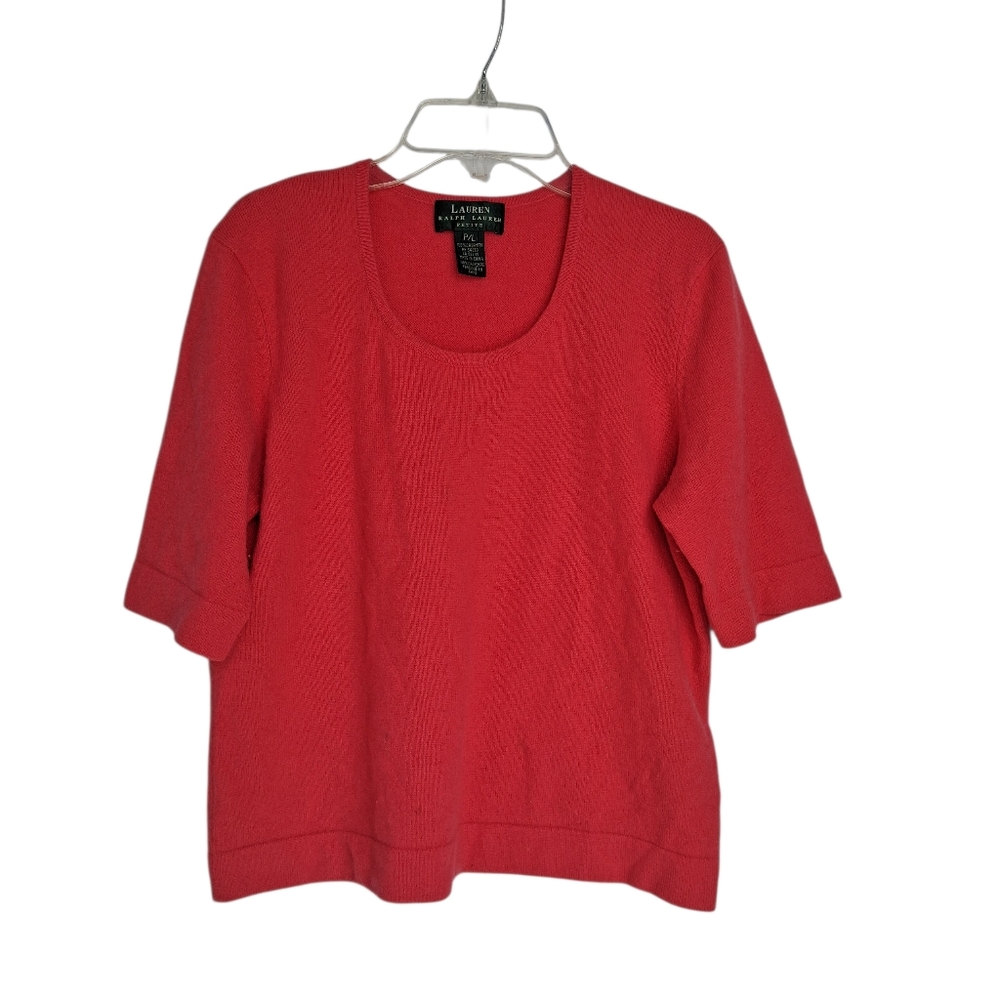 Lauren Ralph Lauren Black Label Vibrant Pink 100% Cashmere Sweater Top Size P/L